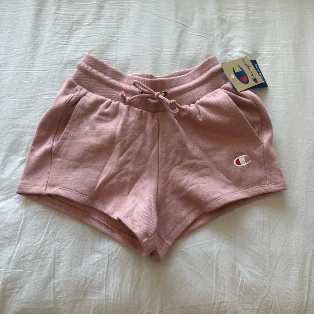 Champion reverse weave pink sweat shorts